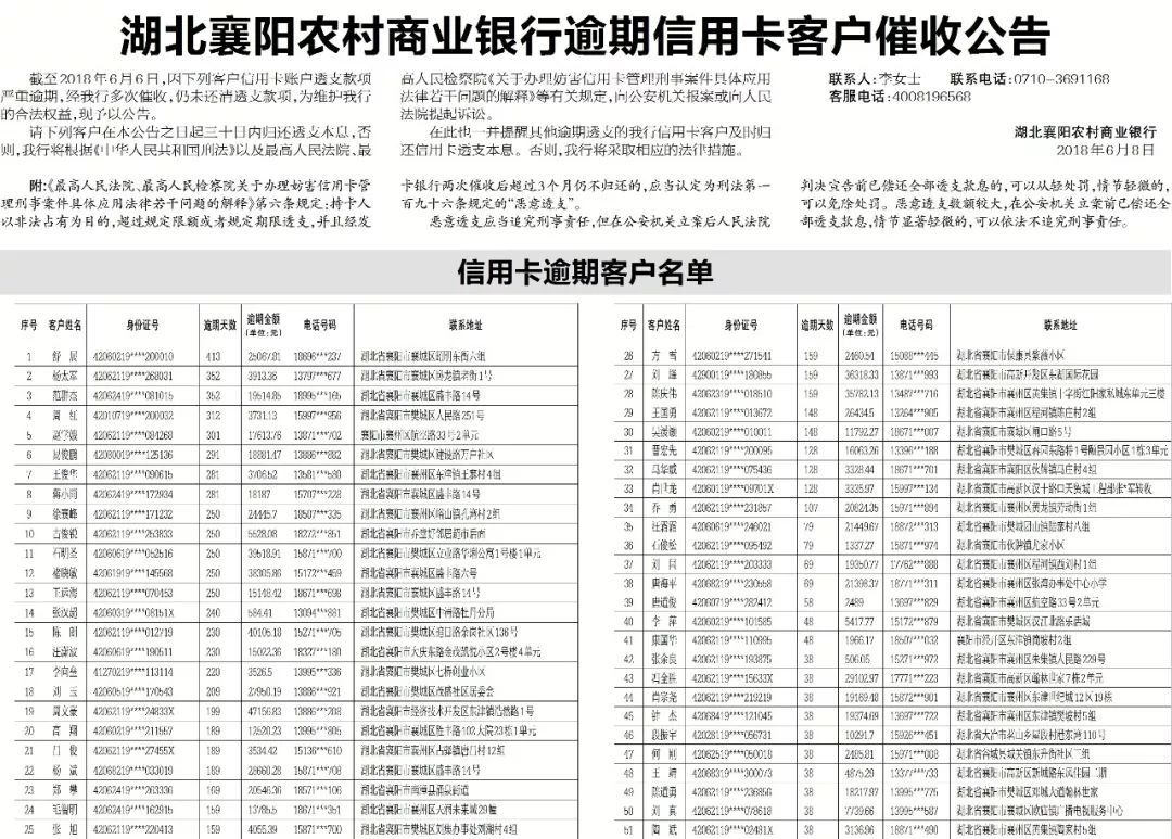 成都信用卡逾期处理规定细则最新公示