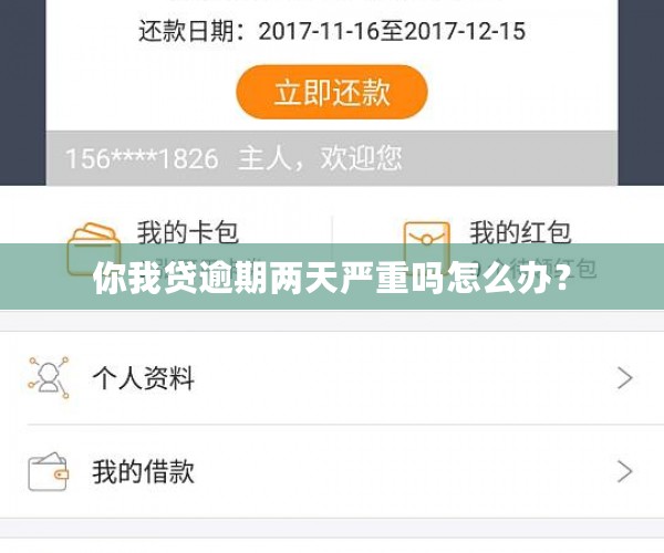 你我贷逾期两天严重吗怎么办？