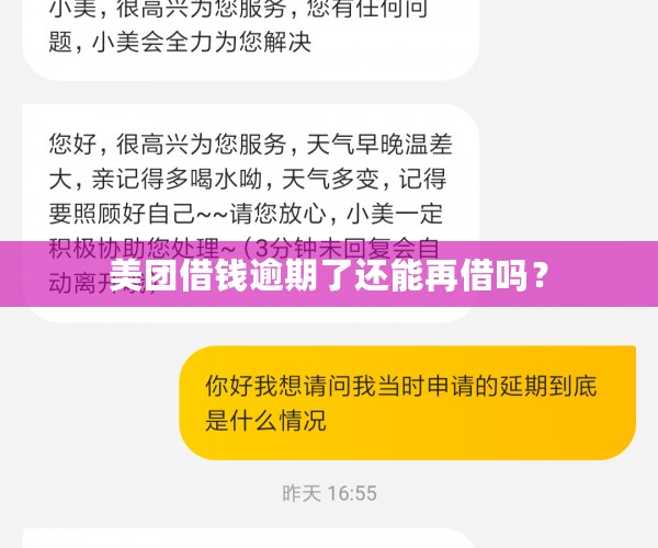 美团借钱逾期了还能再借吗？