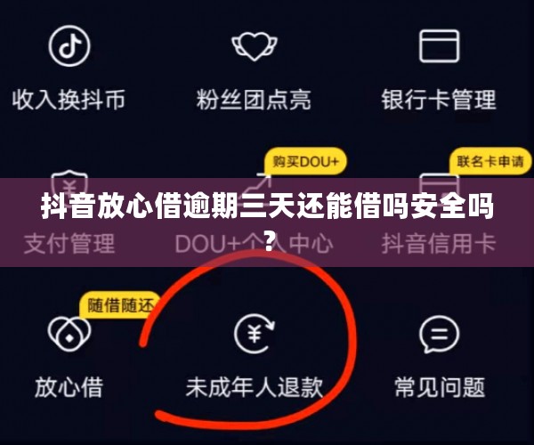 抖音放心借逾期三天还能借吗安全吗？