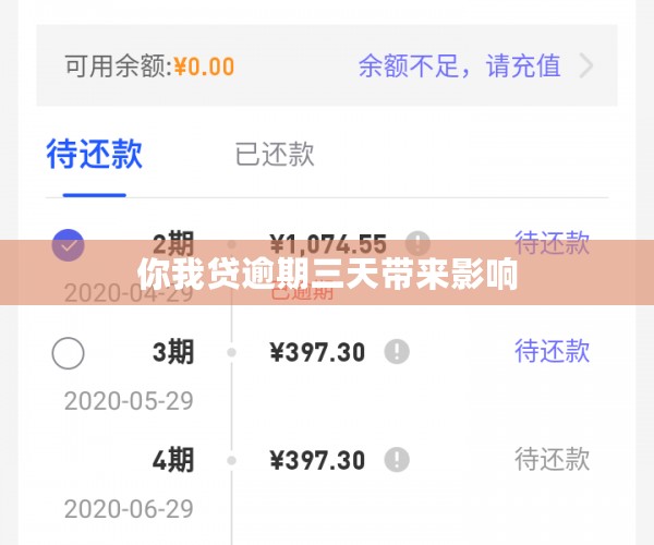 你我贷逾期三天带来影响