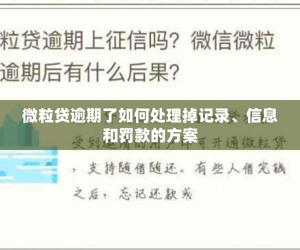 微粒贷逾期了如何处理掉记录、信息和罚款的方案