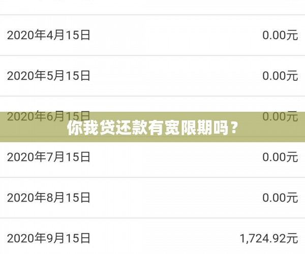 你我贷还款有宽限期吗？