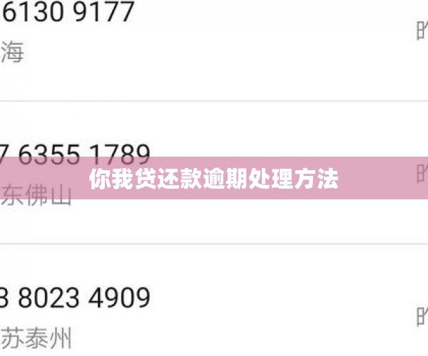 你我贷还款逾期处理方法