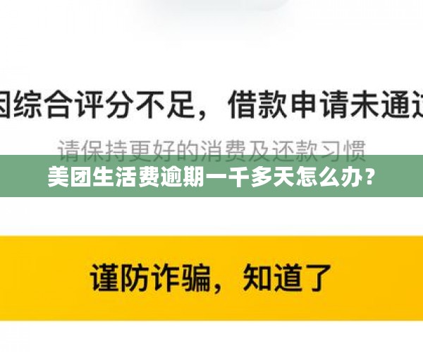 美团生活费逾期一千多天怎么办？