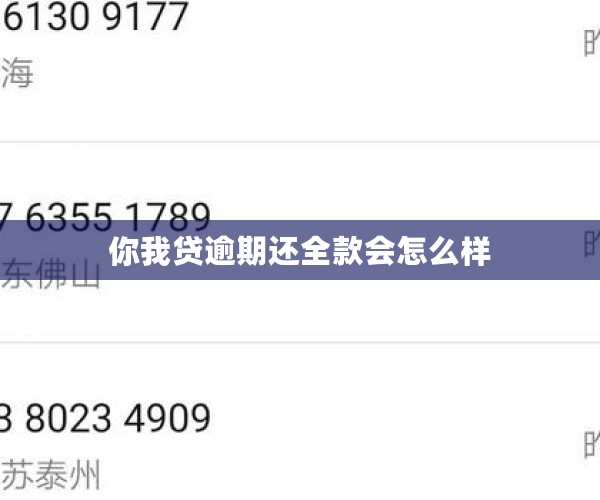 你我贷逾期还全款会怎么样