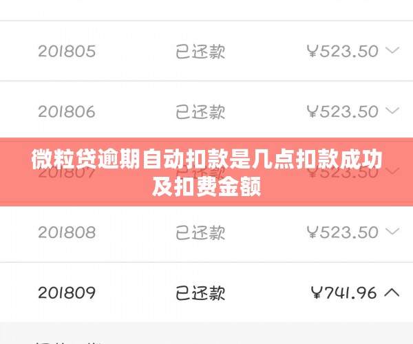 微粒贷逾期自动扣款是几点扣款成功及扣费金额