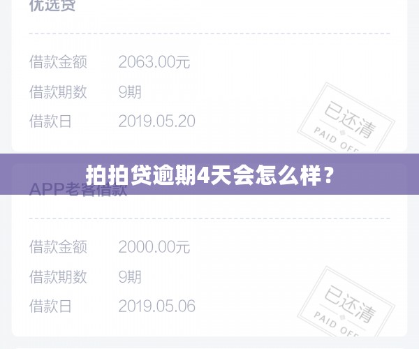 拍拍贷逾期4天会怎么样？