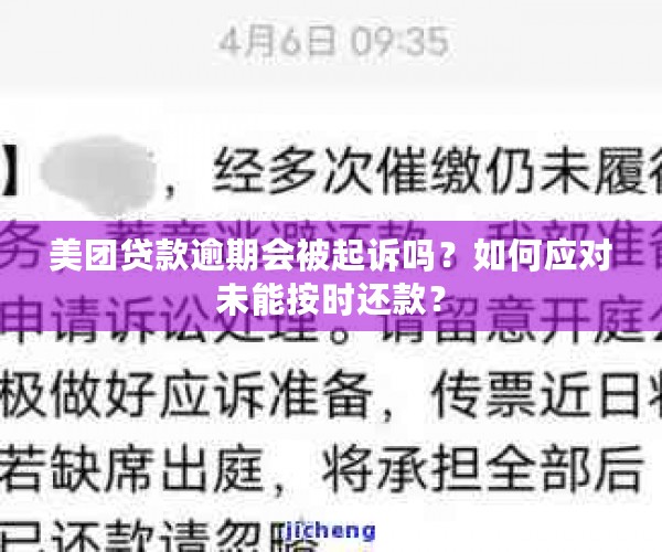 美团贷款逾期会被起诉吗？如何应对未能按时还款？