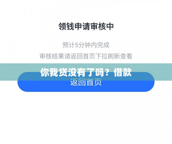 你我贷没有了吗？借款