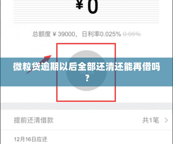 微粒贷逾期以后全部还清还能再借吗？