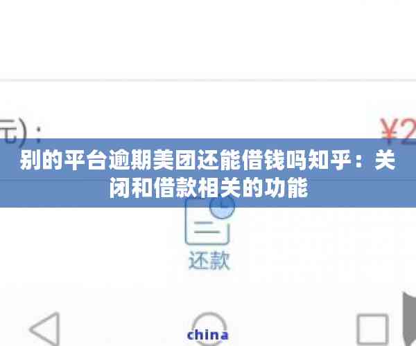 别的平台逾期美团还能借钱吗知乎：关闭和借款相关的功能