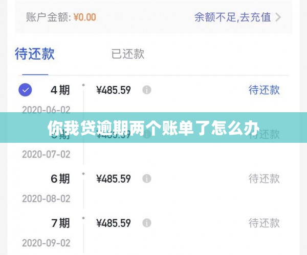 你我贷逾期两个账单了怎么办