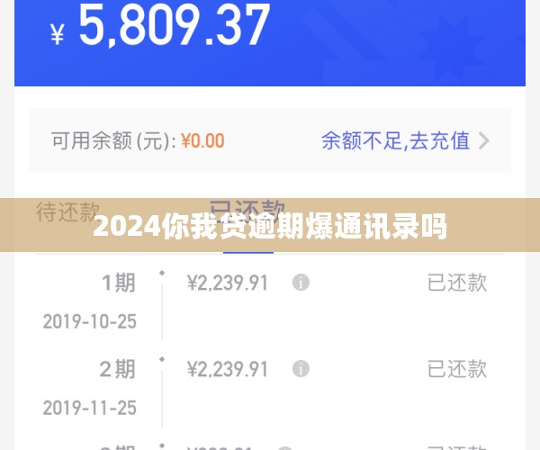 2024你我贷逾期爆通讯录吗