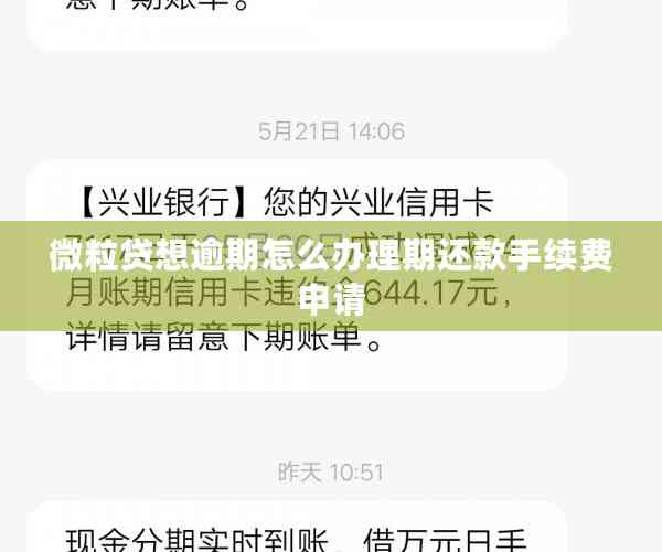 微粒贷想逾期怎么办理期还款手续费申请