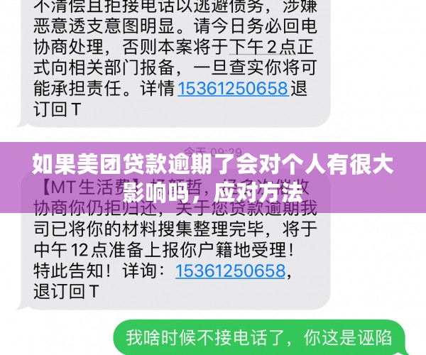 如果美团贷款逾期了会对个人有很大影响吗，应对方法