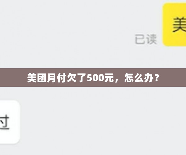 美团月付欠了500元，怎么办？