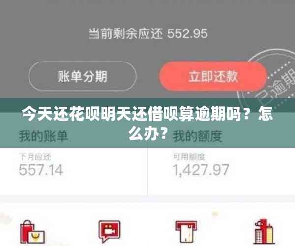 今天还花呗明天还借呗算逾期吗？怎么办？