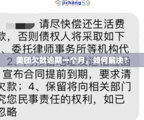 美团欠款逾期一个月，如何解决？