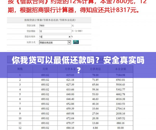 你我贷可以更低还款吗？安全真实吗？
