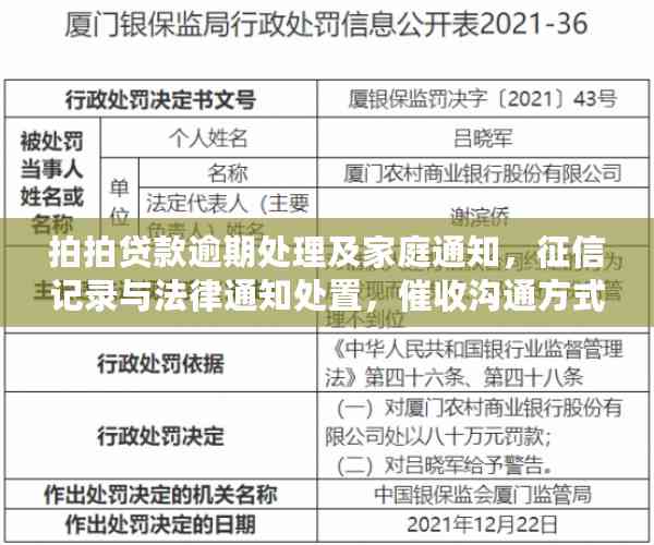 拍拍贷款逾期处理及家庭通知，征信记录与法律通知处置，催收沟通方式