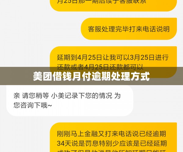 美团借钱月付逾期处理方式