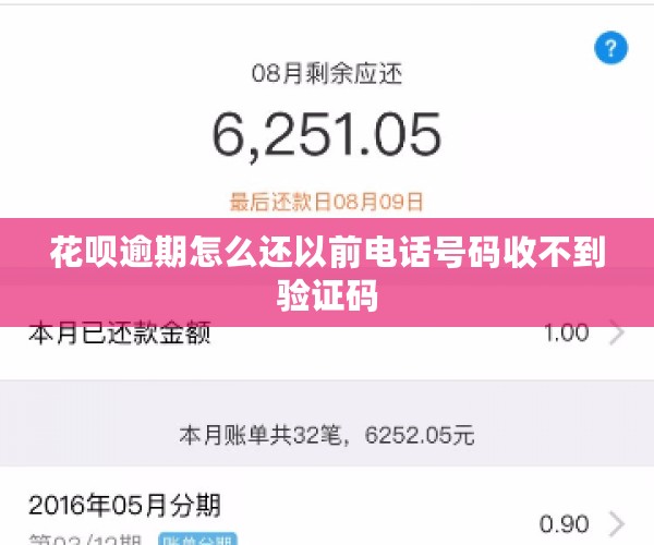 花呗逾期怎么还以前电话号码收不到验证码