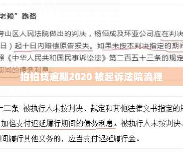 拍拍贷逾期2020 被起诉法院流程