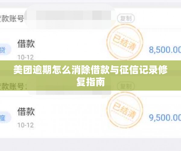 美团逾期怎么消除借款与征信记录修复指南