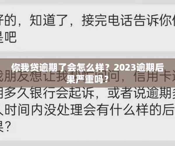 你我贷逾期了会怎么样？2023逾期后果严重吗？