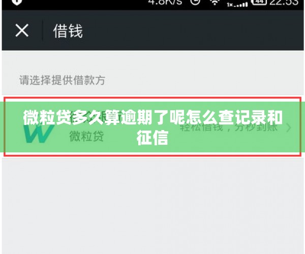 微粒贷多久算逾期了呢怎么查记录和征信