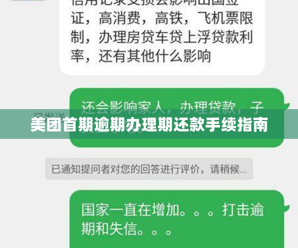 美团首期逾期办理期还款手续指南