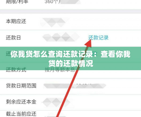 你我贷怎么查询还款记录：查看你我贷的还款情况