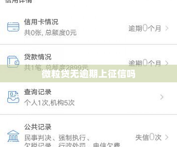 微粒贷无逾期上征信吗