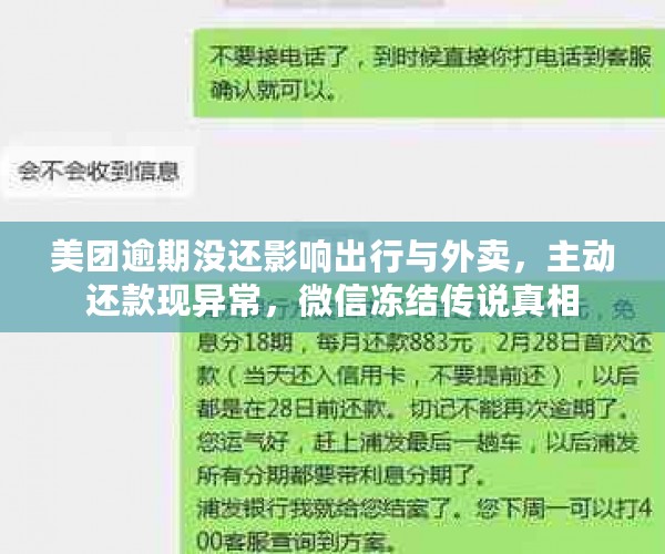 美团逾期没还影响出行与外卖，主动还款现异常，微信冻结传说真相