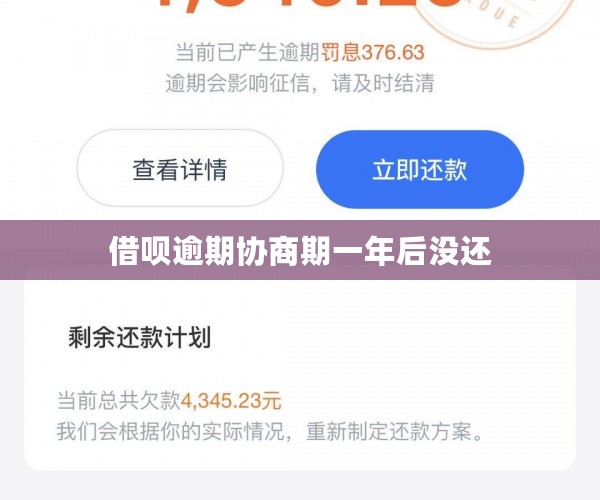 借呗逾期协商期一年后没还