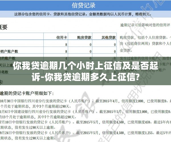 你我贷逾期几个小时上征信及是否起诉-你我贷逾期多久上征信?