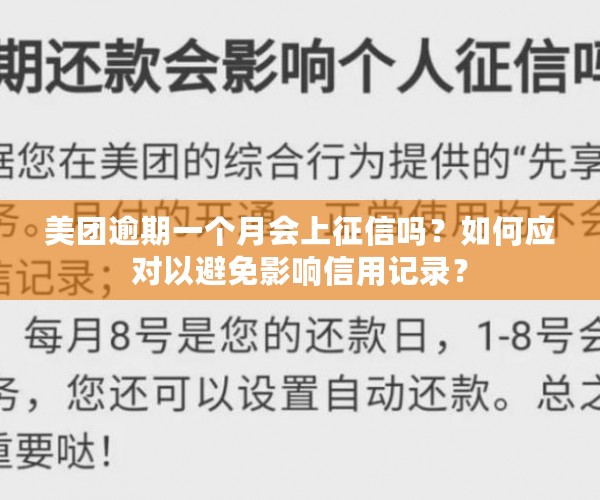 美团逾期一个月会上征信吗？如何应对以避免影响信用记录？