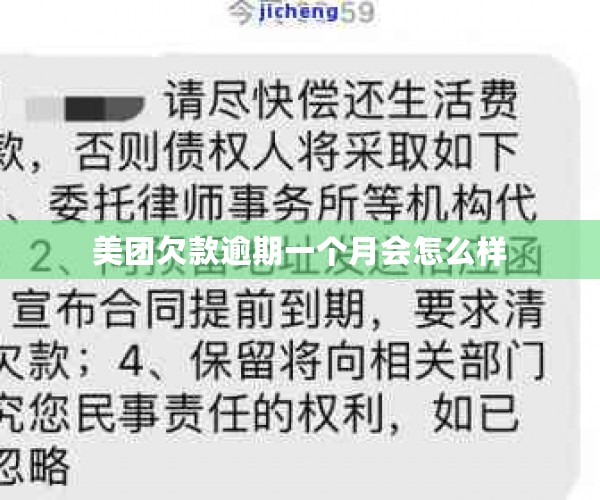 美团欠款逾期一个月会怎么样