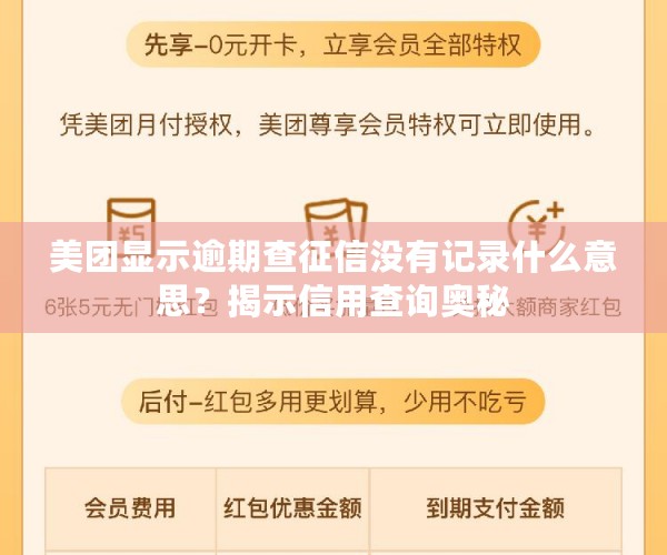 美团显示逾期查征信没有记录什么意思？揭示信用查询奥秘