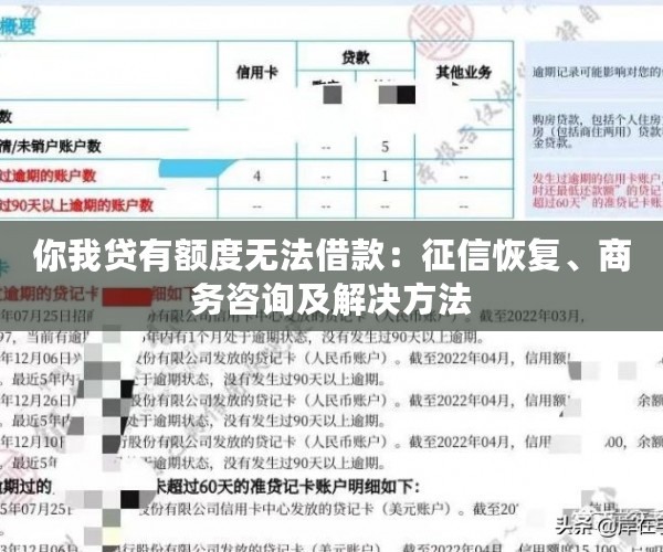 你我贷有额度无法借款：征信恢复、商务咨询及解决方法