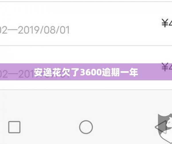 安逸花欠了3600逾期一年
