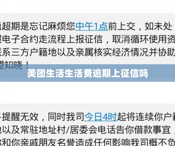 美团生活生活费逾期上征信吗