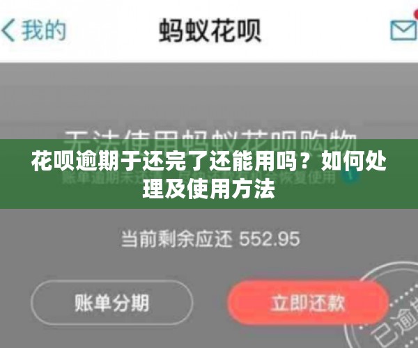 花呗逾期于还完了还能用吗？如何处理及使用方法