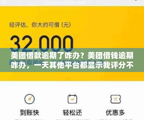 美团借款逾期了咋办？美团借钱逾期咋办，一天其他平台都显示我评分不足