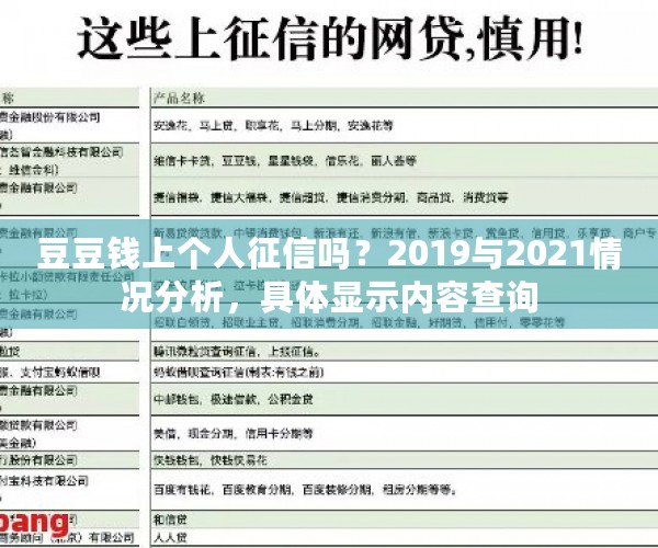 豆豆钱上个人征信吗？2019与2021情况分析，具体显示内容查询