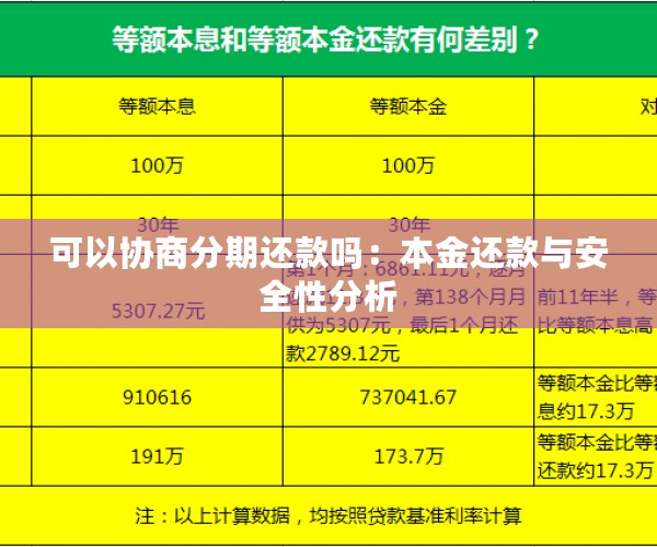 可以协商分期还款吗：本金还款与安全性分析