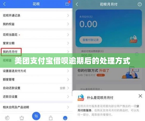 美团支付宝借呗逾期后的处理方式