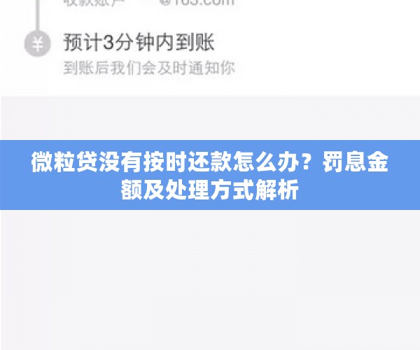 微粒贷没有按时还款怎么办？罚息金额及处理方式解析