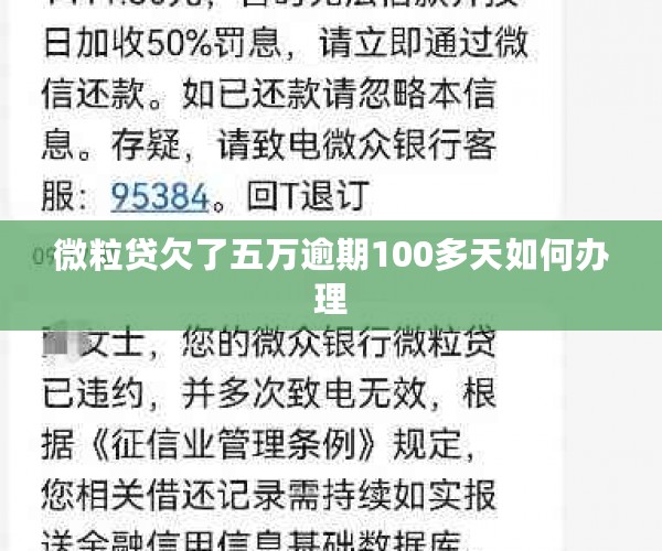 微粒贷欠了五万逾期100多天如何办理